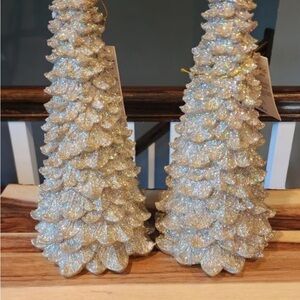Glittery Silver Christmas Tree Decor